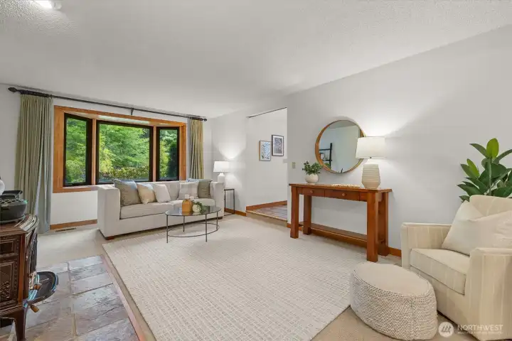 The sunken formal living room is everything that you need and more. A quiet place to read your favorite book or to gather with family and friends.  This home's 2990sf means you get all of the formal and information spaces that you desire.  Absolutely no reason for comprimise here!