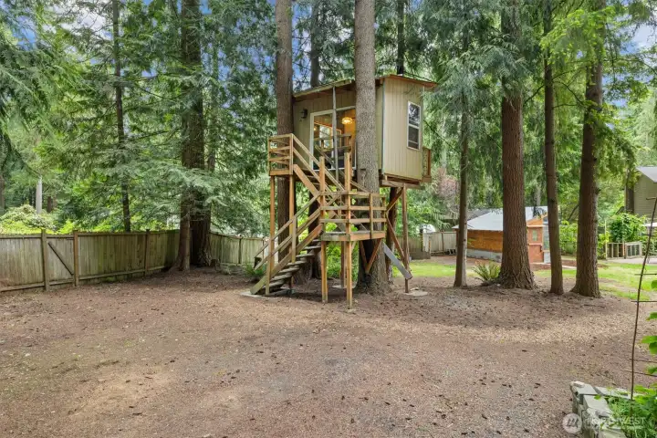 The kids are going to just love the treehouse!  Fully functional ,with power, sleepovers will be so much fun!