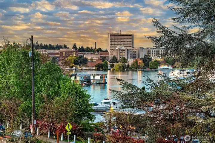 Sunset view towards Portage Bay