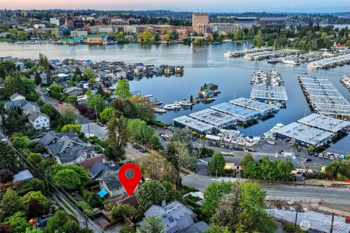 Iconic setting of Portage Bay looking over Seattle & Queen City Yacht clubs to The University of Washington. Wonderful opportunity to be part of the great Montlake community!