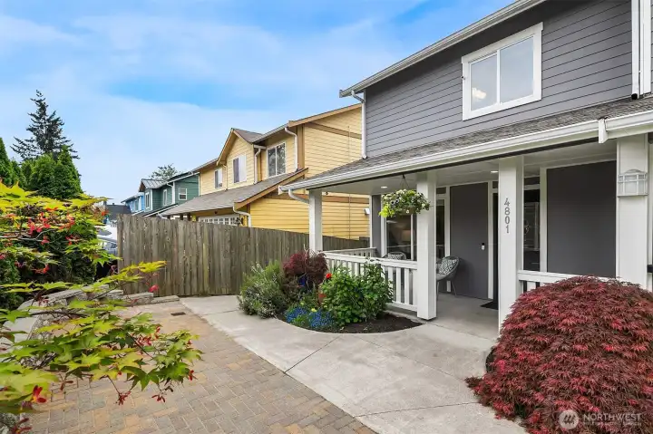 Room for entertaining on front and back of home