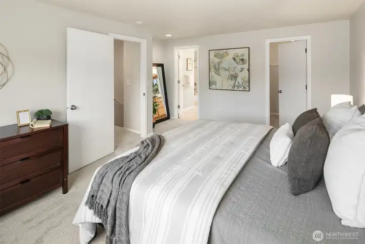 Roomy walk-in closet