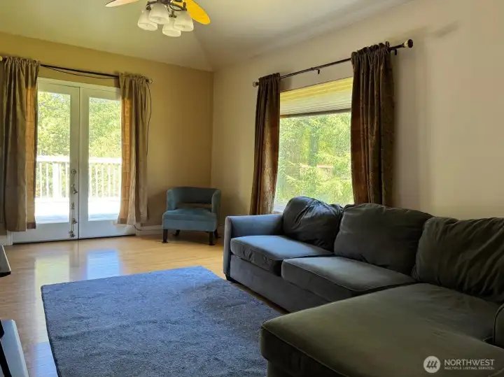 Just in the front door you are greeted with an open and light living room.