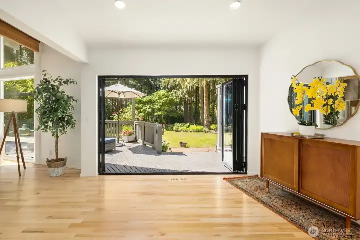 Pano Sliding French doors connecting the living space with the great outdoors