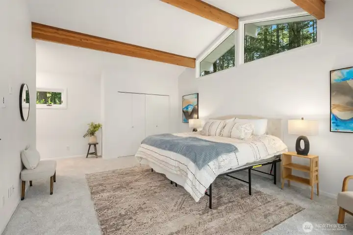 Primary Bedroom Suite showing one closet, Other Closet Is a Walk-in accessed in Primary Bathroom