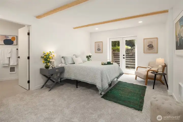 Lower Level Bedroom with Private Walkout Stairs to the Backyard, Full bathroom to the Left