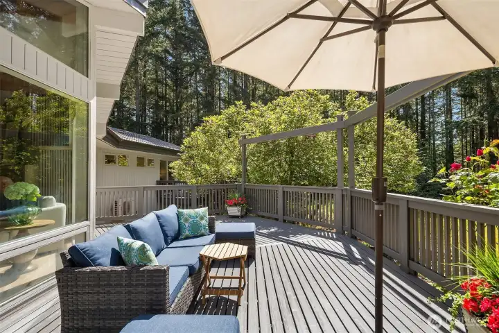 Backyard Deck with Primary off to the Left
