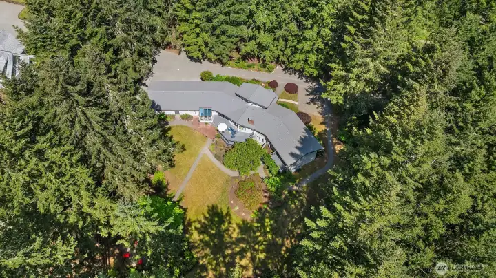 Looking down towards the back of the home