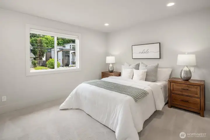 Large guest bedroom with walk-in closet