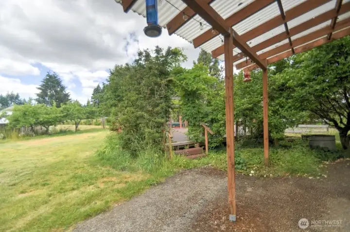 Covered back patio.
