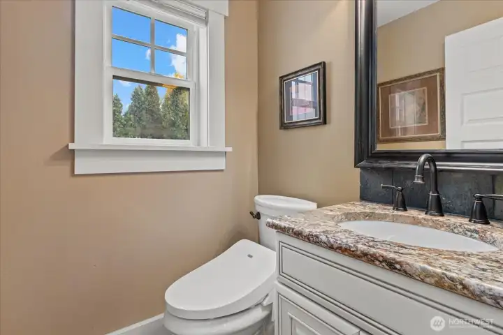 1/2 bathroom off kitchen
