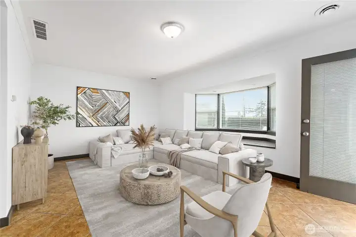 Main House ~ Living Room, virtually staged.