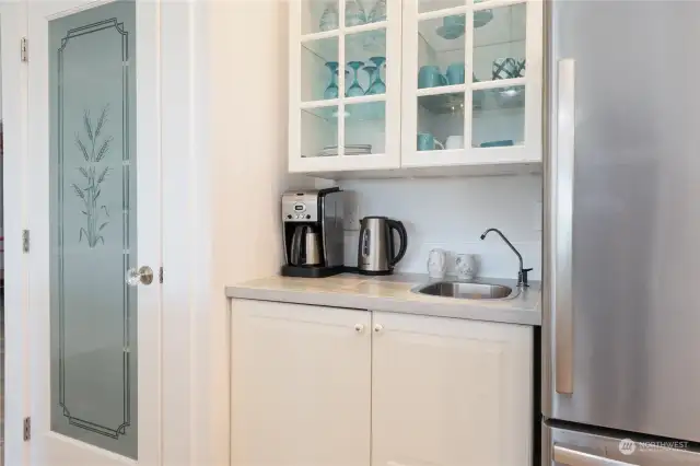 Coffee bar with mini-sink and large pantry