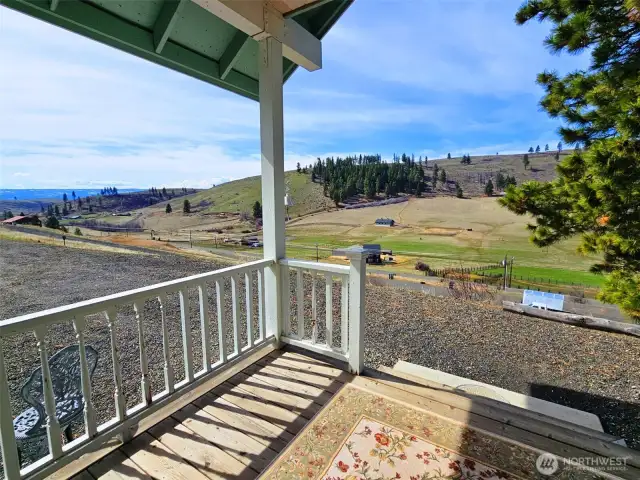 Covered porch looking to the east towards Ellensburg...