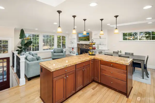 Bright kitchen with 2 skylights