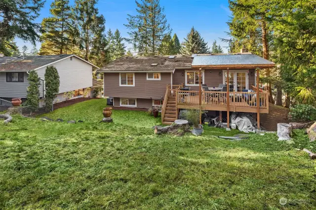 Enjoy beautiful terraced backyard