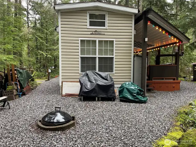 Fire pit area in back