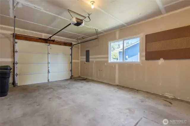 The home is wired for a portable generator.
