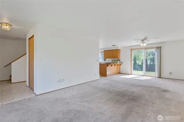 Sun filled great room.