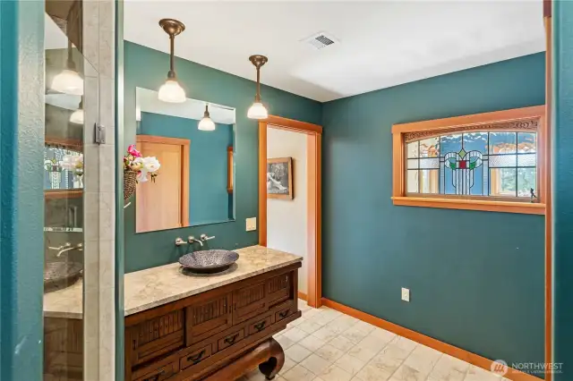 Primary suite bathroom.