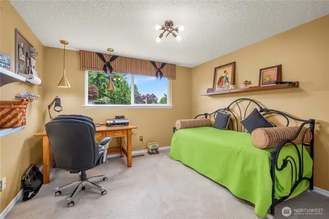 Bedroom Three on Main Floor - Window Overlooks Gorgeous Backyard