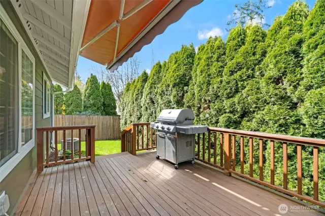 Spacious deck with room to entertain.