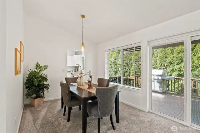 Spacious dining room.