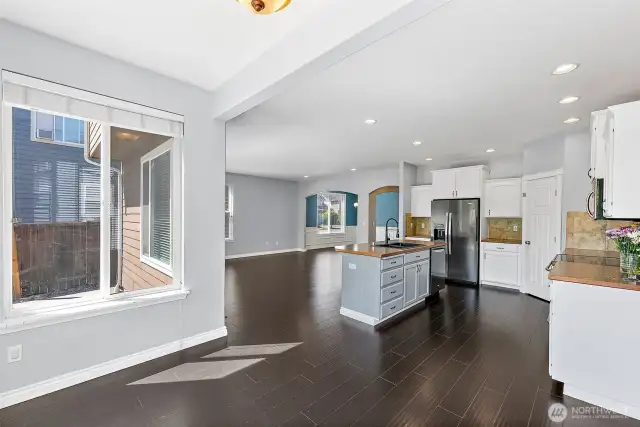 View into living space from Breakfast Nook