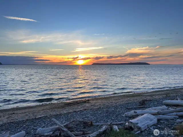 Sunset on the beach.