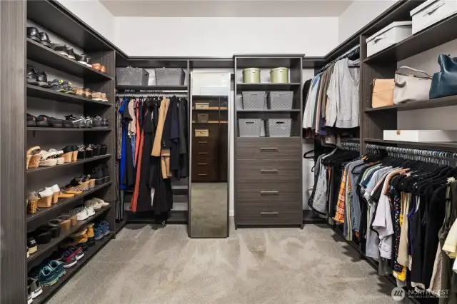 High end built ins added to the primary bedroom closet
