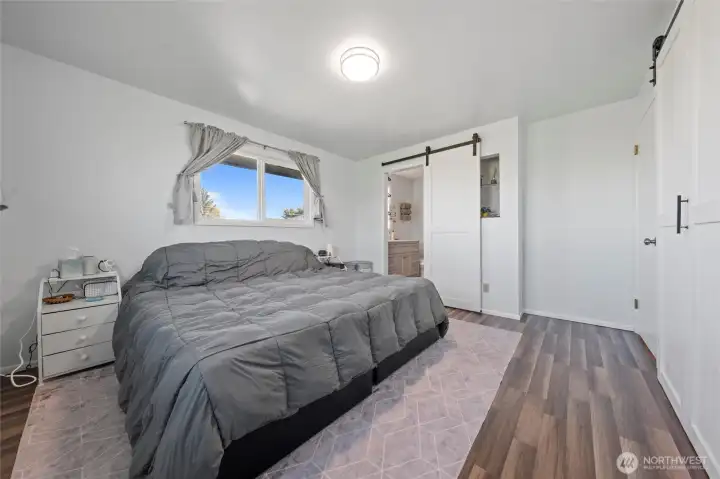 The primary bedroom is on the main floor
