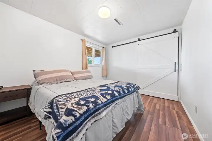 The 4th bedroom is on the lower level.
