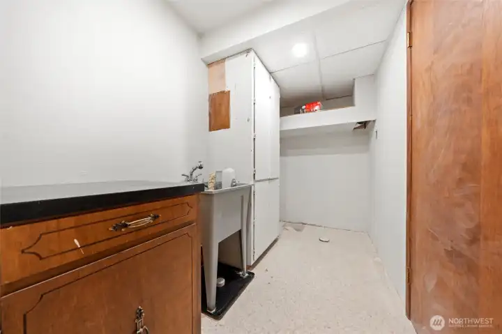 The lower laundry room,