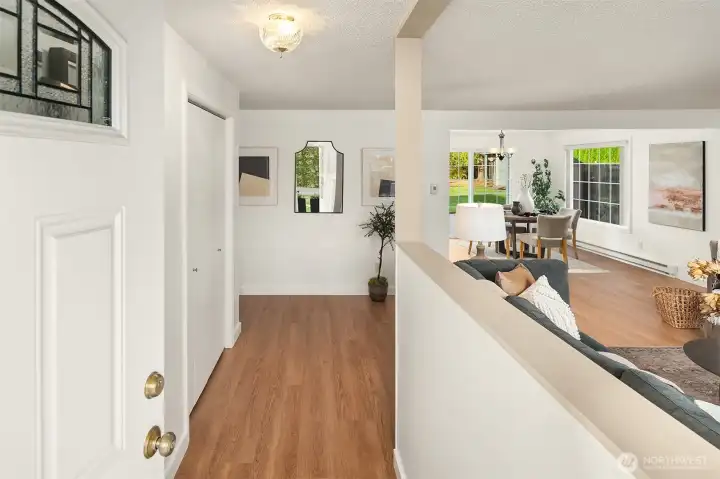 Front entry, completely re-painted interior