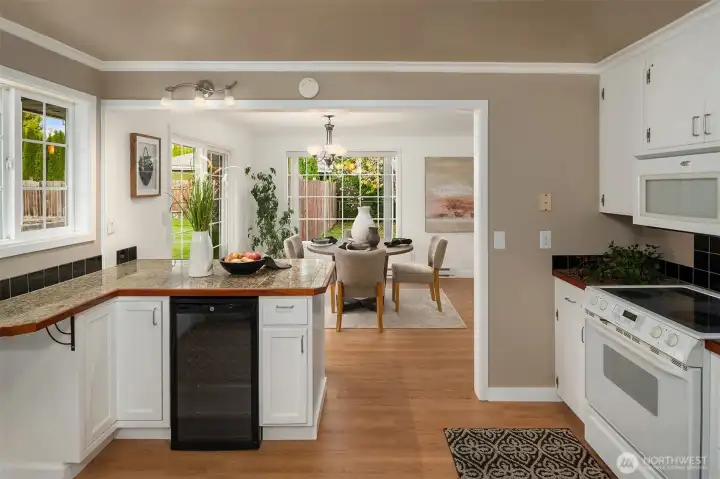 View into dining from the kitchen