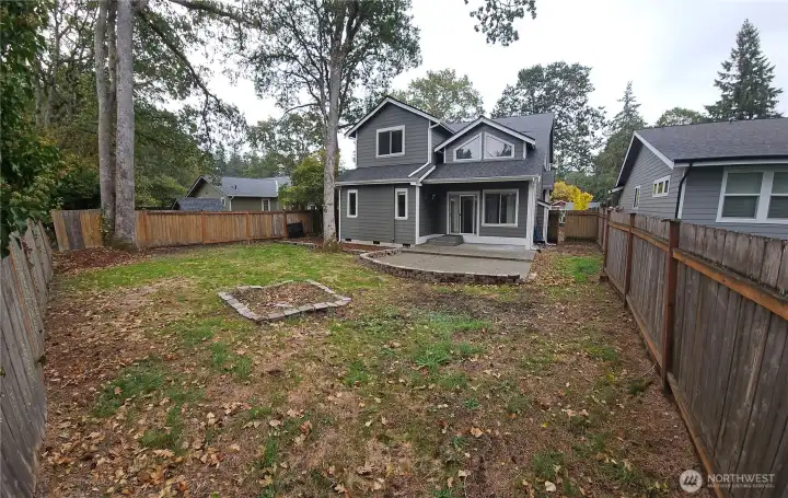 Fully fenced backyard
