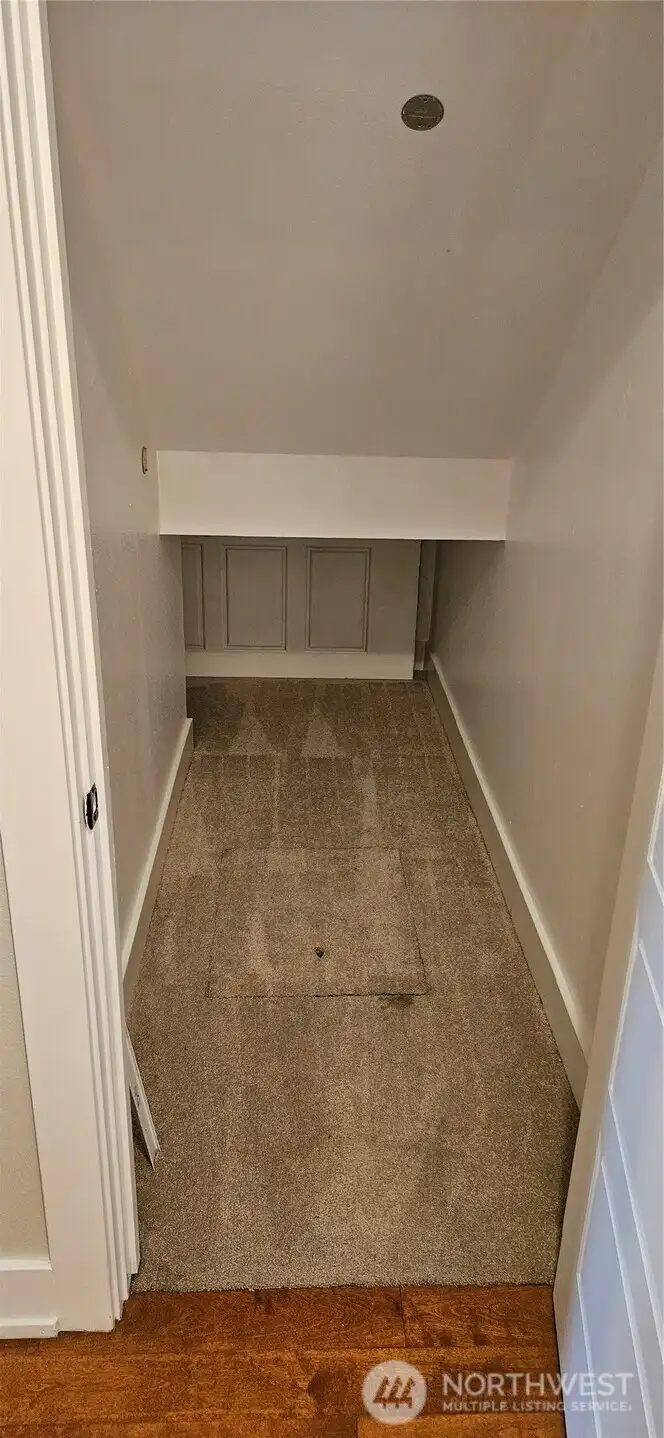 interior stairway storage and crawlspace access