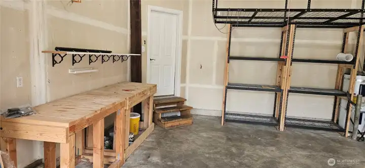 Garage with workbench