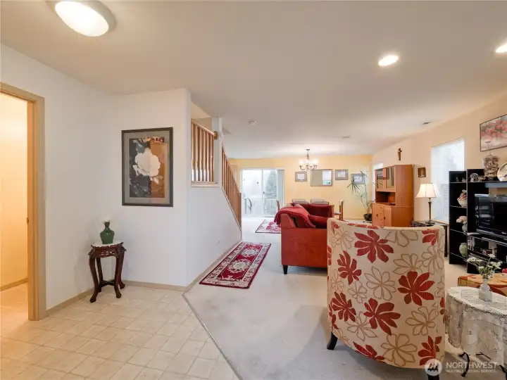 Large entry and open floor plan