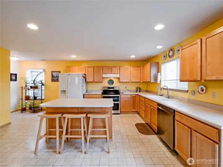 Spacious open kitchen