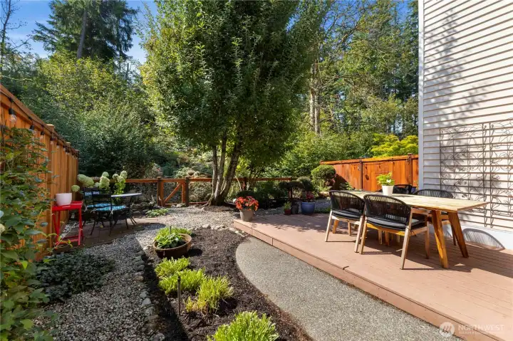 Another view of the back yard which is fully fenced.