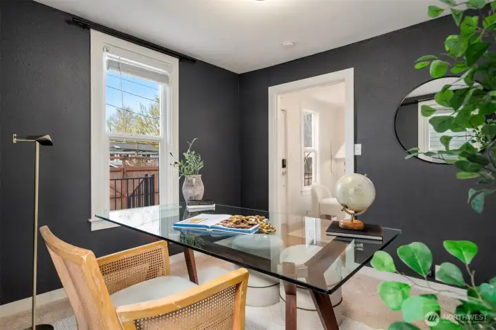 First bedroom/office off entry.