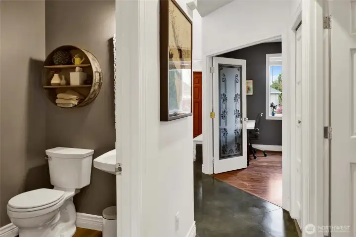 Convenient main floor powder room