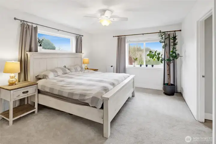 Spacious primary bedroom