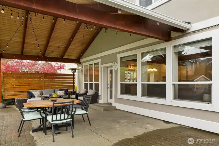 Covered patio designed for year-round enjoyment