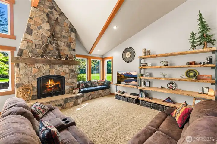 Open and inviting dining space is nicely integrated into the living and kitchen areas
