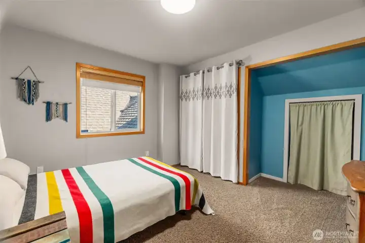 Bedroom #4 upstairs with lots of storage space