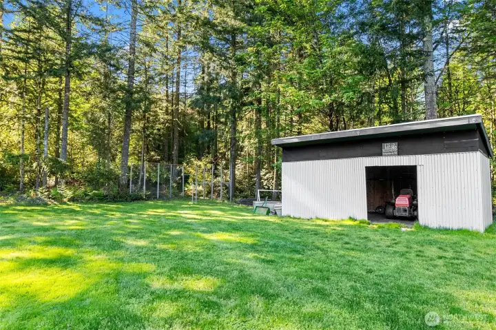 Additional mower and yard equipment storage barn