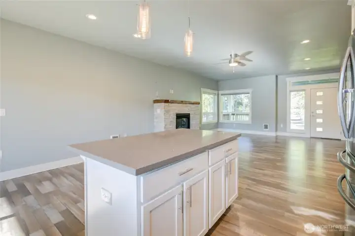 Ceiling fan and ample lighting
