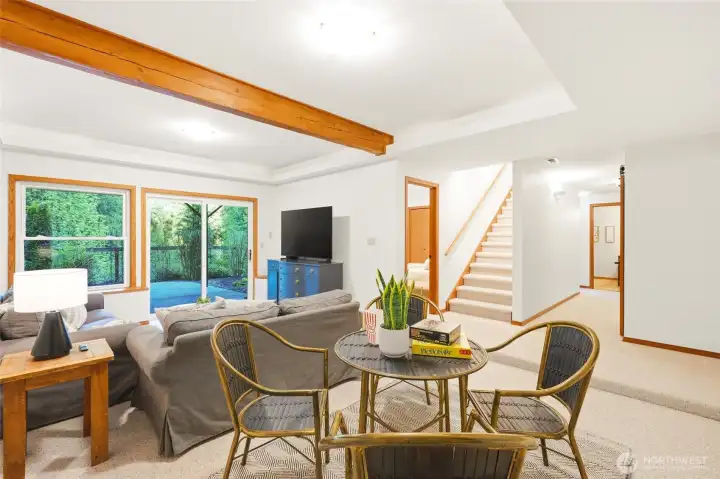 Lower level bonus room is perfect for a movie or game night.